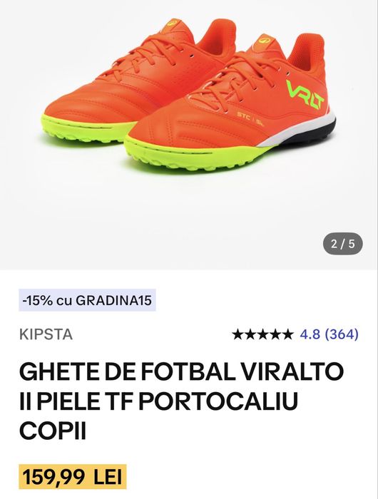 Ghete fotbal Viralto piele naturala 32 copii