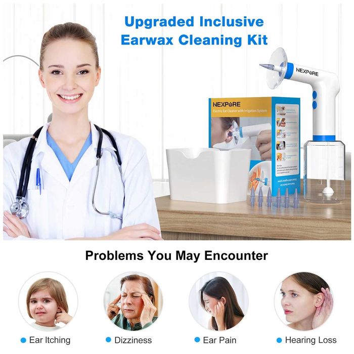 NEXPURE Комплект за почистване на ушна кал, 4 режима , 5 накрайника
