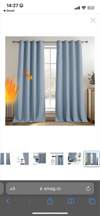 Draperii cu Inele Metalice PONY DANCE Opace Blackout cu protectie termica, 140 x 245 cm