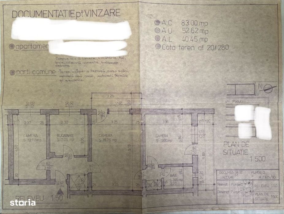 Apartament cu 3 camere, etaj 3, zona Liceul Lucian Blaga — fotografia 1