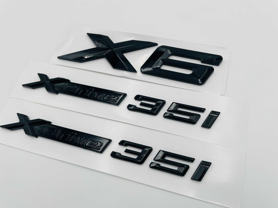Set embleme compatibile BMW X6 x-drive 35i negru