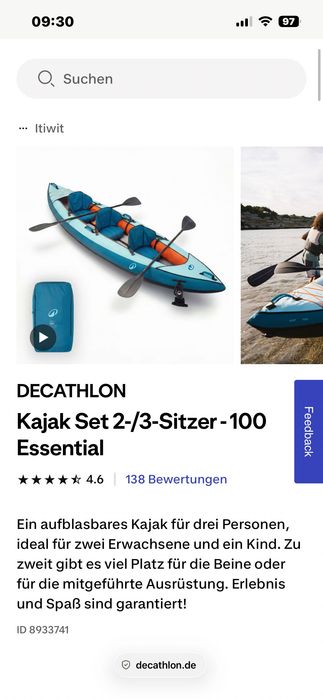Decathlon Itiwit (100 Essential) на 2-3 человека