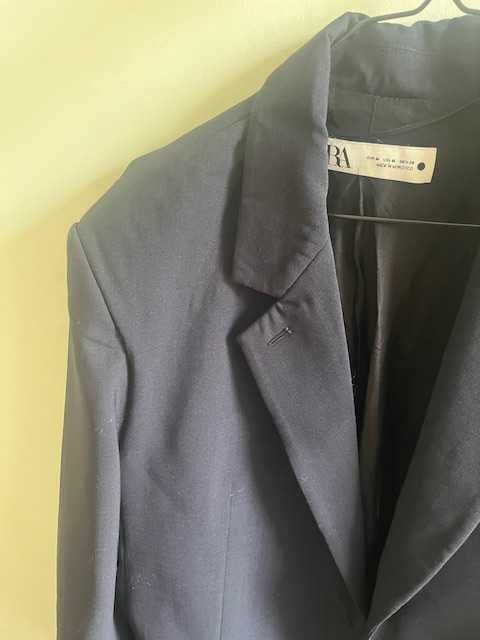 Тъмно синьо дамско сако Zara, размер М