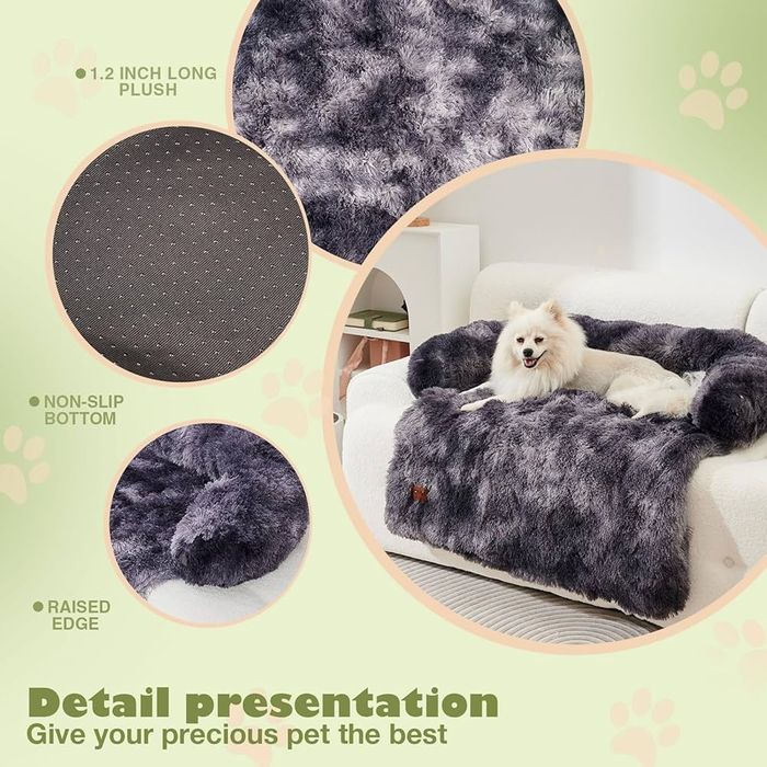 Плюшенa постелка/ легло за куче за диван с борд. Протектор размер L