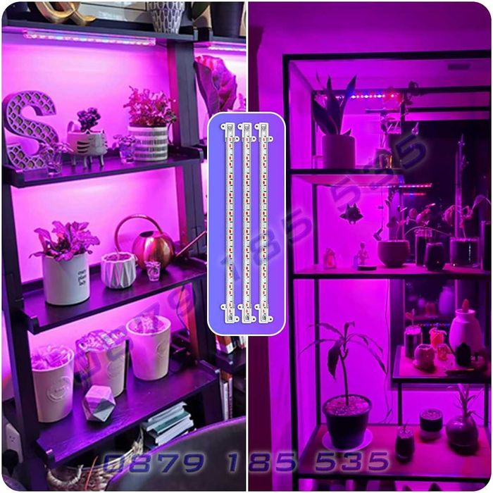 LED фито лампи растеж отглеждане стайни растения таймер осветление