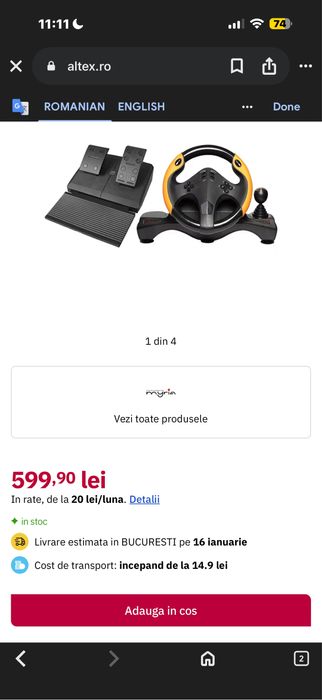 Volan gaming MYRIA MG7400