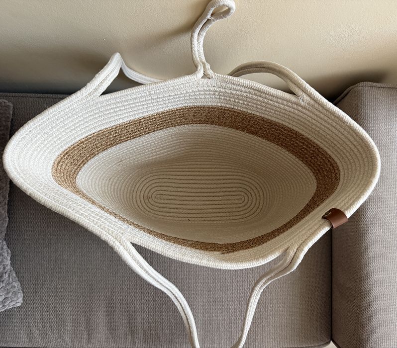 Geantă de plajă shopper din frânghie împletită / bumbac & iută