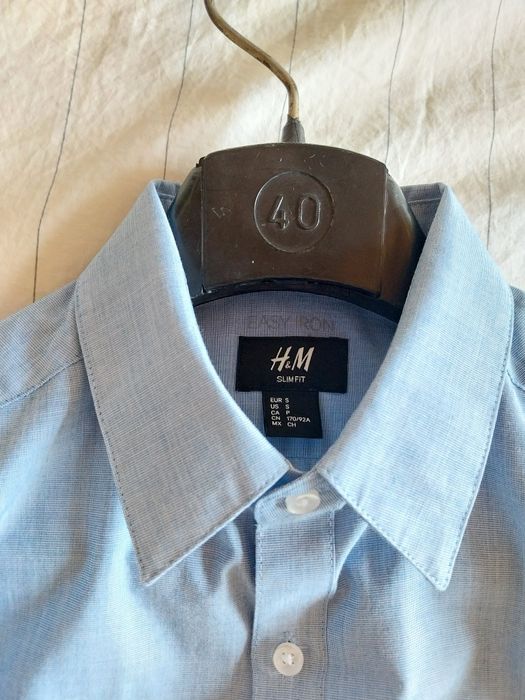 Cămașă bărbați albastru deschis Slim fit S