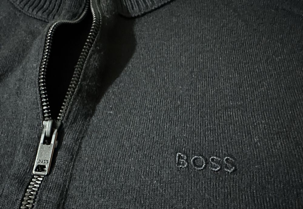 Hugo Boss Avac Cardigan black мъжка вълнена жилетка