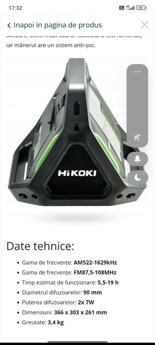Hitachi radio ur18dsal santier