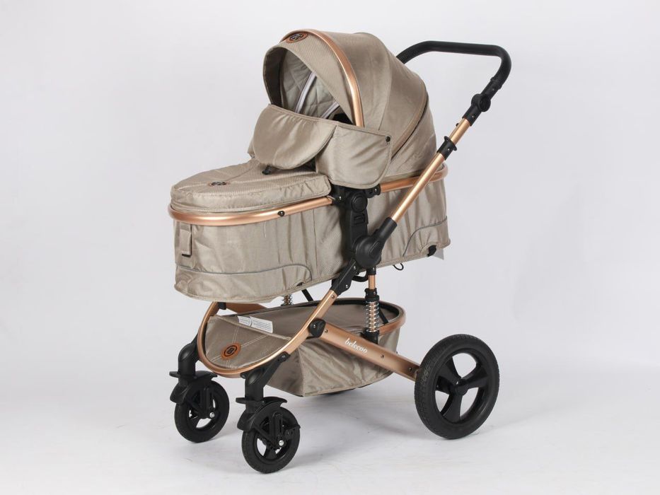 Коляска-люлька с поворотными колёсами и амортизацией (Belcoo)