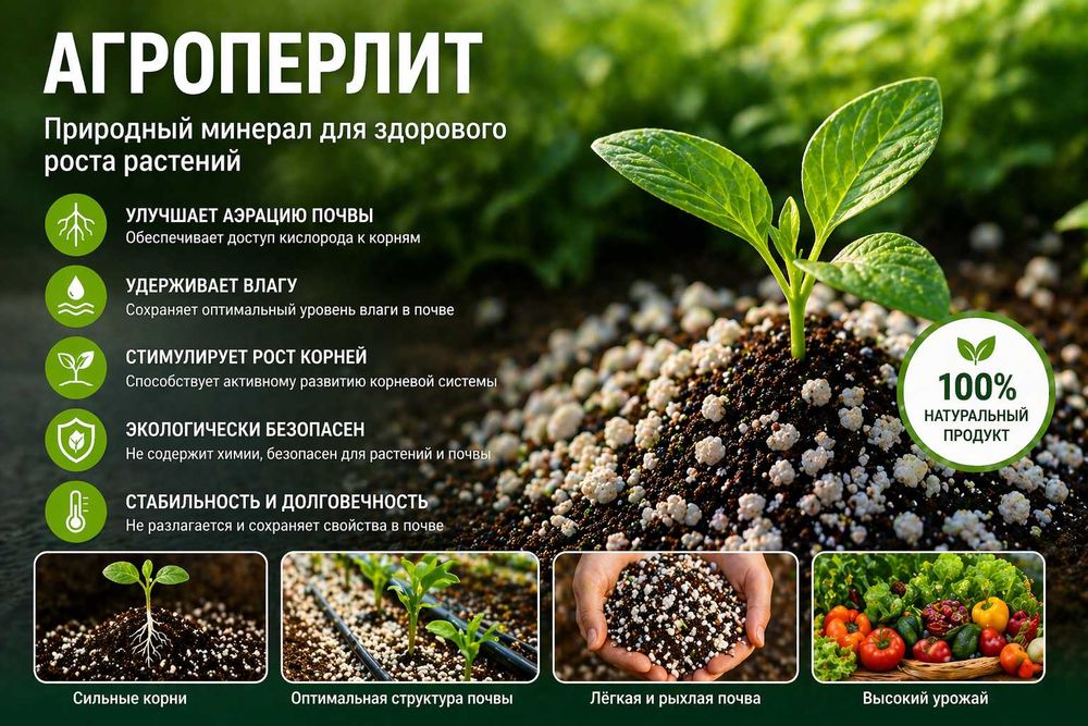 Агроперлит для повышения урожайности и аэрации почвы