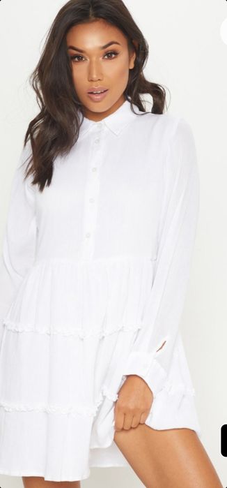 Rochie alba lejera de vara pentru fete !