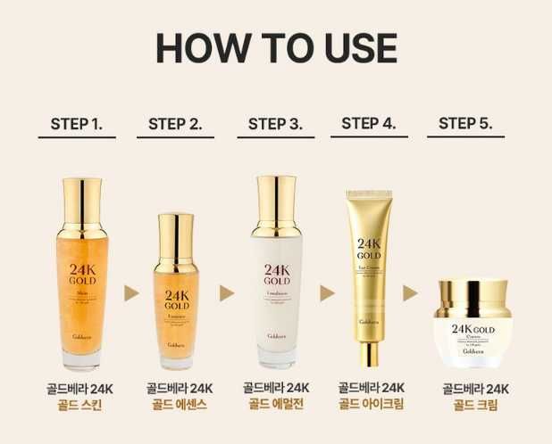 Набор косметики из 5 предметов Goldvera 24K Gold