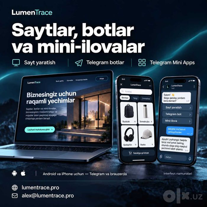 Сайты, Telegram-боты / Saytlar va mini-ilovalar