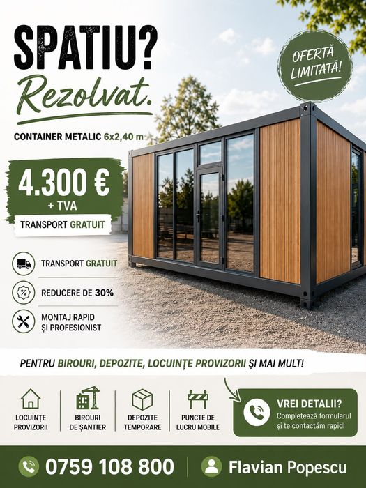 Vând Containere Modulare Birouri Magazine Fast-food cafenea vitrina sanitare locuit