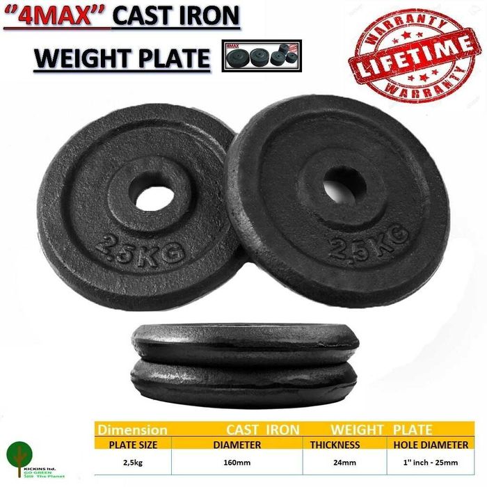 Дискове Тежести щанги дъмбели фитнес 1,25 2,5 5 10 15 20кг  6,50лв/кг