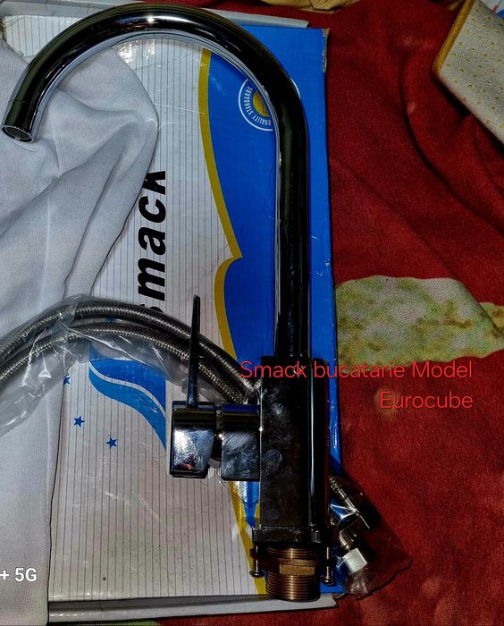 Vand baterie cada dus monocomanda +  Smack Eurocube inox nou nouta