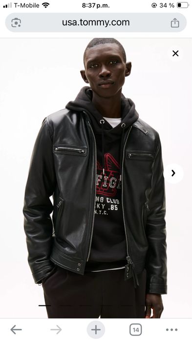 Geaca de piele Tommy Hilfiger M, Noua