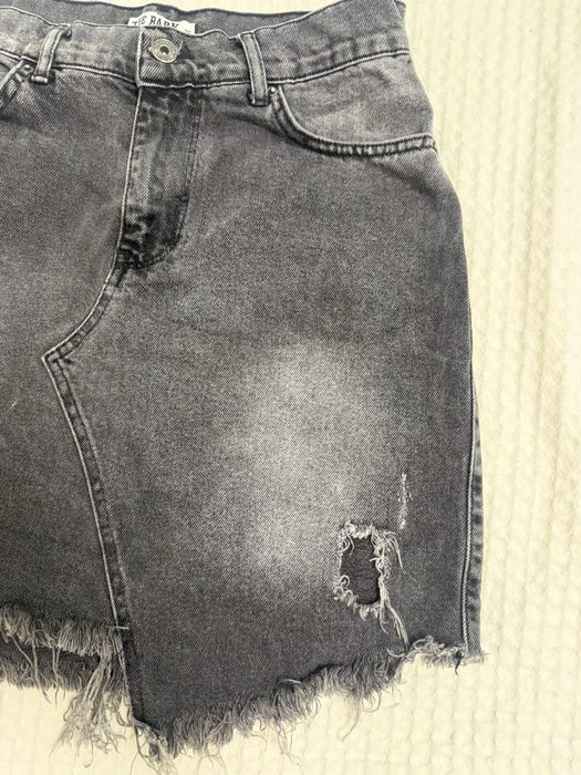 The Bark Fustă din denim gri mini destroyed mărimea 36 / S