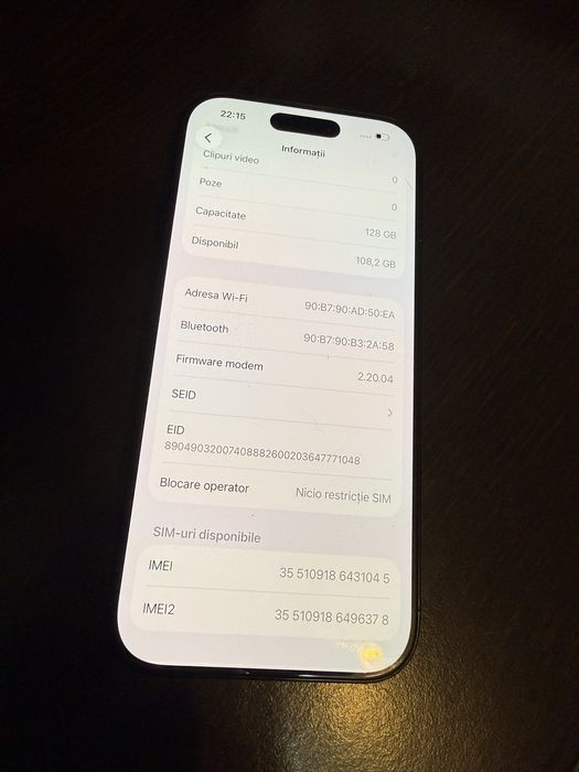 Vand/schimb Iphone 16 Pro 128 Gb neverlocked