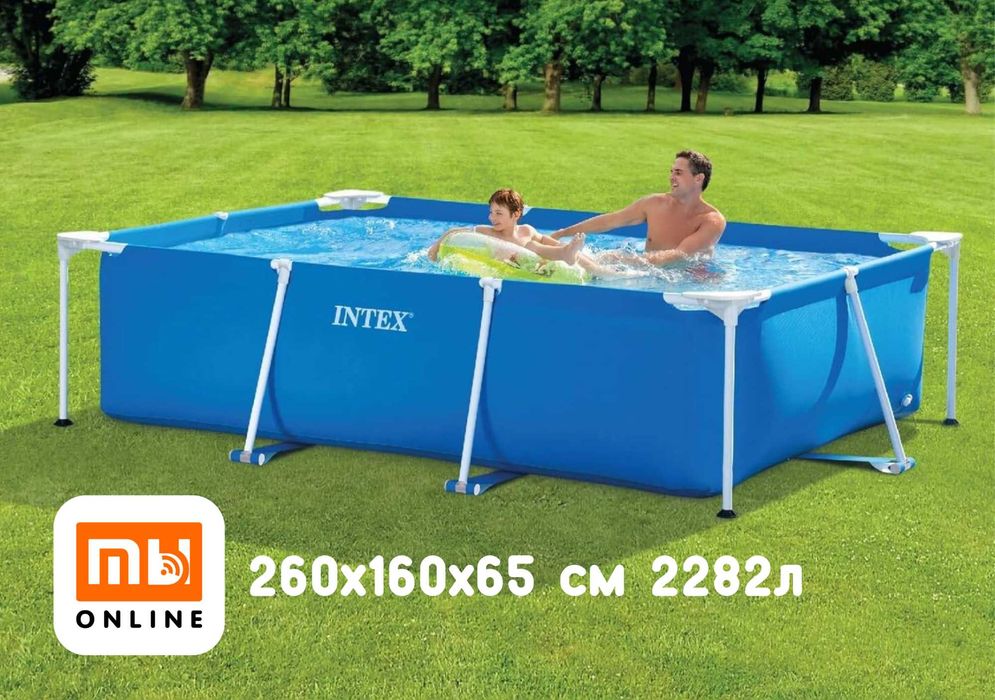 Каркасный бассейн Intex 260x160x65 см, 2282л, 28271, basseyn karkasniy