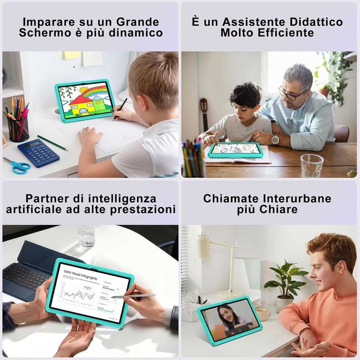 Таблет 2026 Android 15 с EVA силиконов защитен калъф, 24GB + 256GB/2TB