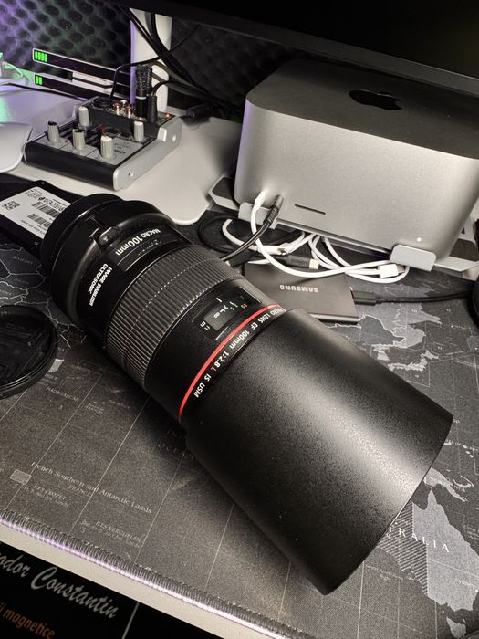 Vând 100 2.8 Macro - Canon L, Impecabil.