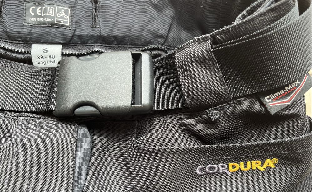 Set moto damă FLM Cordura M/S, protecții complete, impermeabil, ca nou