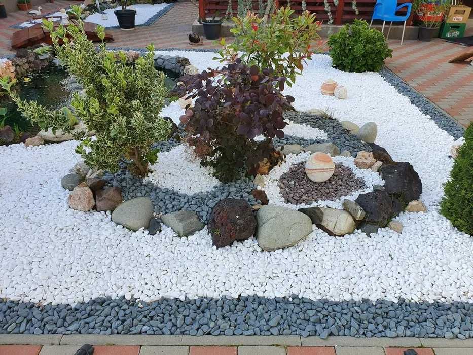 Pietricele decorative gradina Marmura Alba thasos alba alba pur