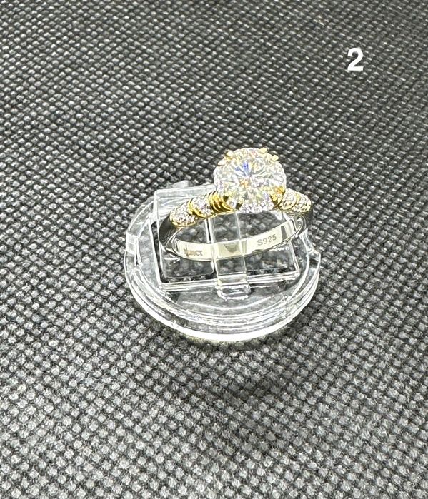 Нови Годежни пръстени с диамант (мойсанит, лаб. диамант), GRA