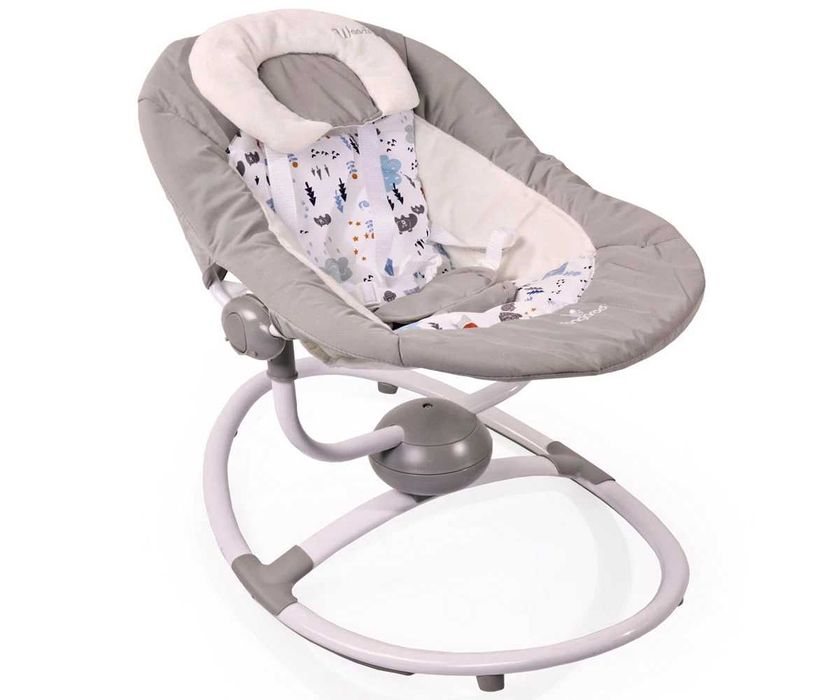 Електрическа бебешка люлка Cangaroo Woodsy, сива