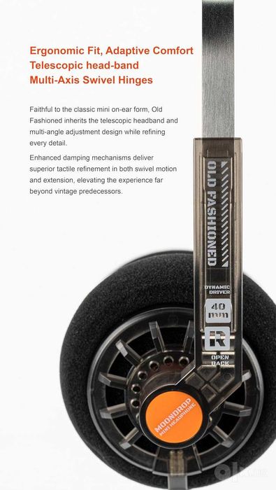 MOONDROP Old Fashioned 40mm стильные накладные Hi-Fi наушники