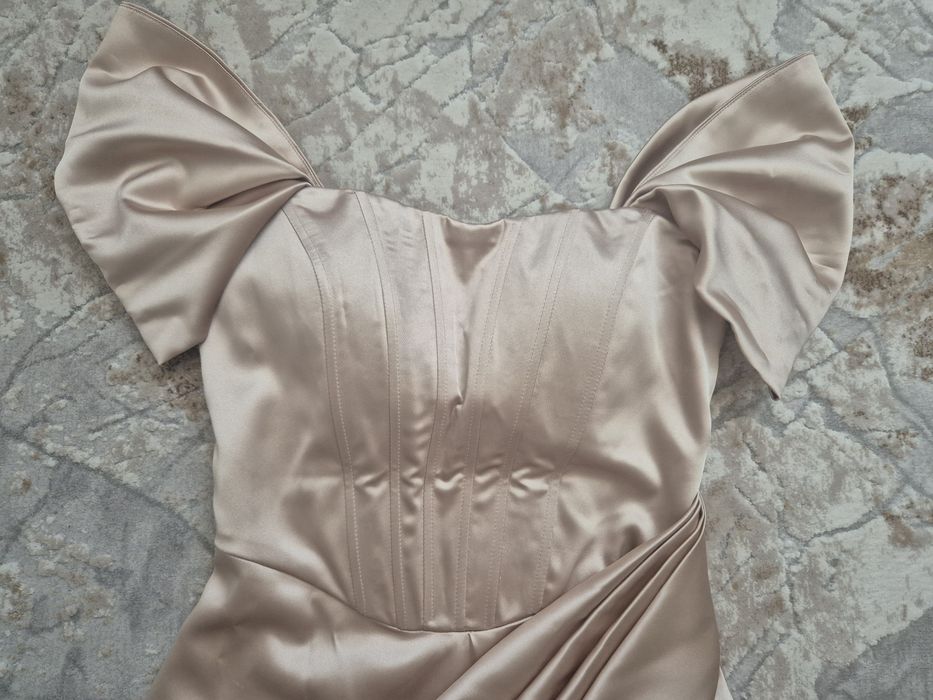 Rochie de ocazie, midi, din satin, S-M