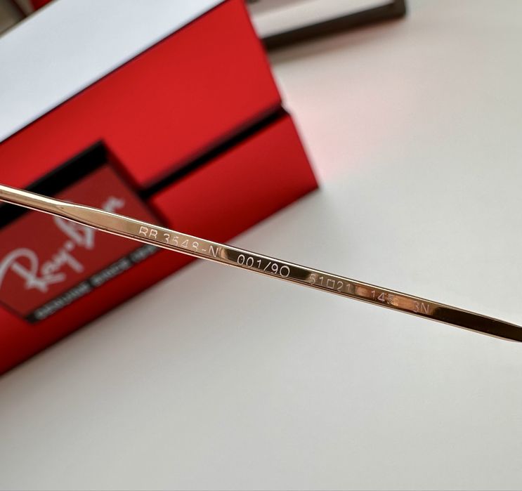 Ray-Ban RB3548-N Hexagonal, огледални, златна рамка