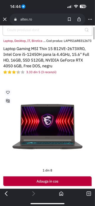 Vand laptop msi gaming