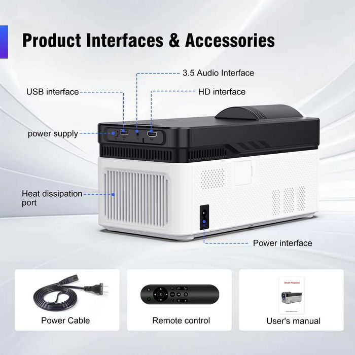 Смарт LED Проектор Magcubic® HY450 Android 8K 900ANSI 0.6:1 40-200"