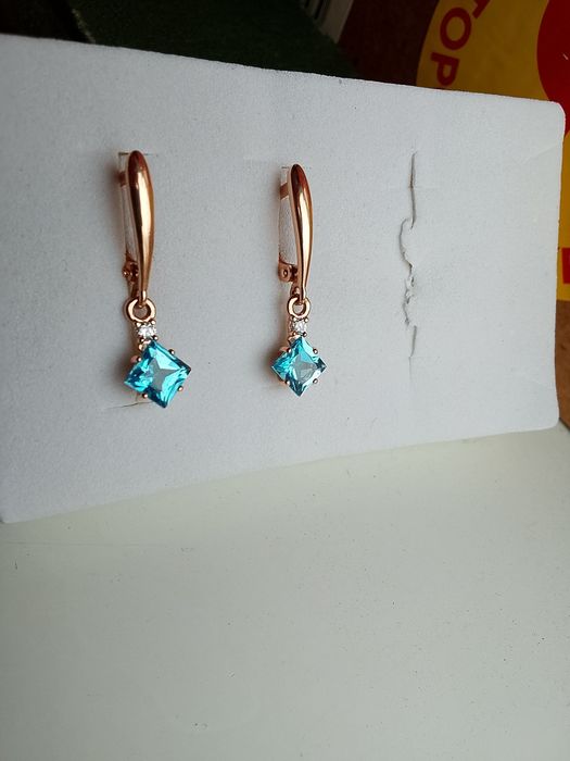 Серьги 585*топаз