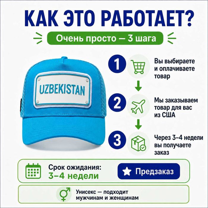 ОФИЦИАЛЬНАЯ КЕПКА сборной Узбекистана Футбол Чемпионат Мира