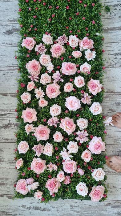 Panou cu flori artificiale 600 cm x 50 cm decorare perete sau fatada