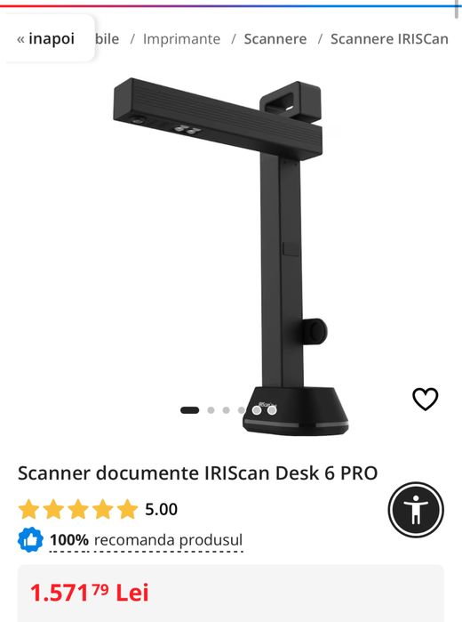 Scanner documente IRIScan Desk 6 PRO, sigilat, Ocazie, Transport ZERO