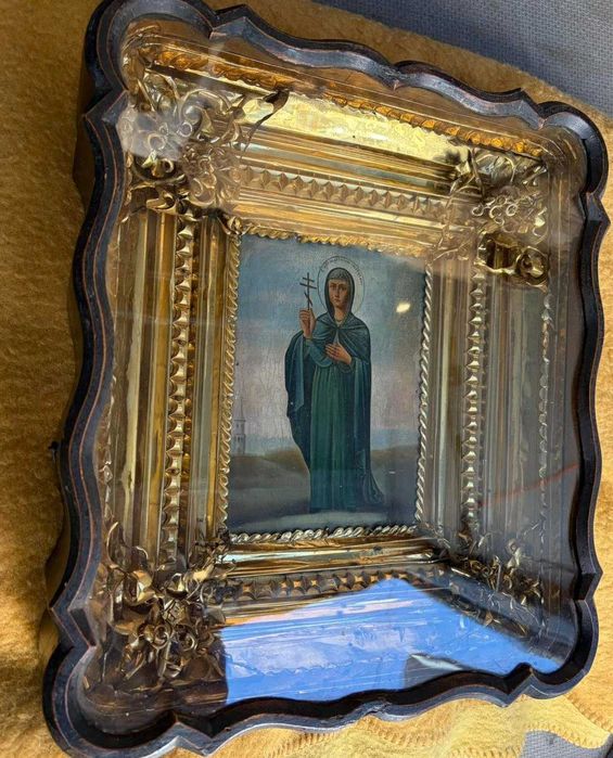 Icoană ortodoxă veche cu Sfânta Matrona din Constantinopol