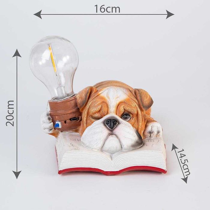 Нова Светеща Декорация Мечка /Куче - Нощна Настолна Лампа Панда 18см