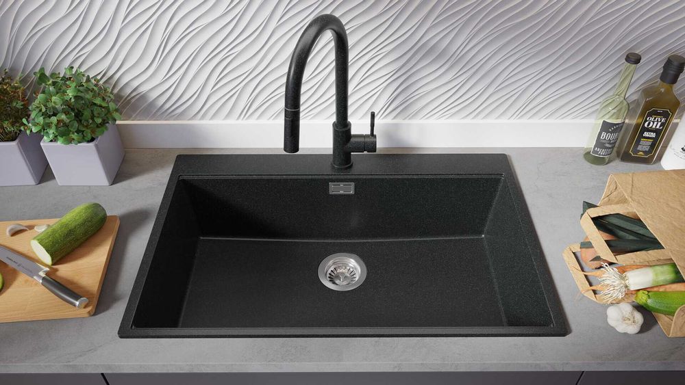 графит Кухненска Мивка от гранит Осло 80 XXL Top 780 x 500 mm