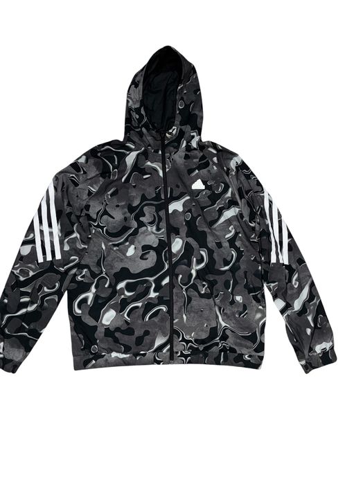 Jachetă adidas din fâș cu fermoar, mărimea L