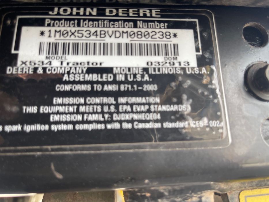 JOHN DEERE X 534 Multi terrain 4 Wheel Steer, Original SUA