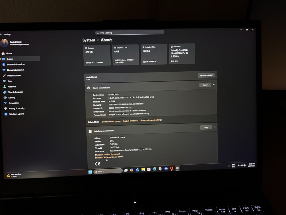 Laptop de gaming Lenovo Legion