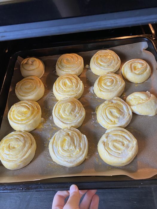 Булочки, Меренговый рулет, Даниши(булочки) с творожной начинкой