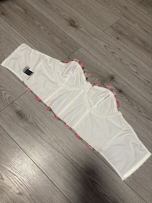 corset alb floral