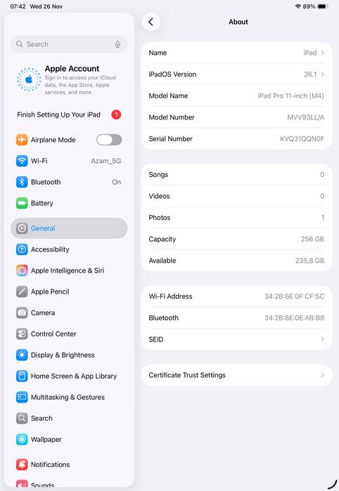 iPad Pro M4 11 inch silver